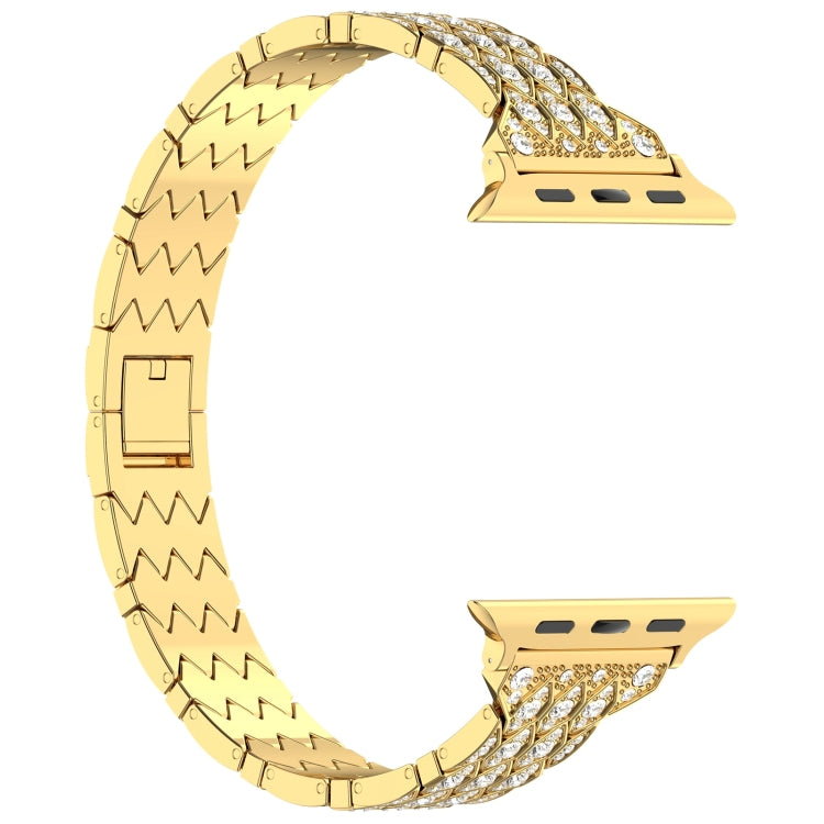 For Apple Watch Ultra 49mm Devil Eye Diamond Bracelet Metal Watch Band(Gold) - Watch Bands by PMC Jewellery | Online Shopping South Africa | PMC Jewellery