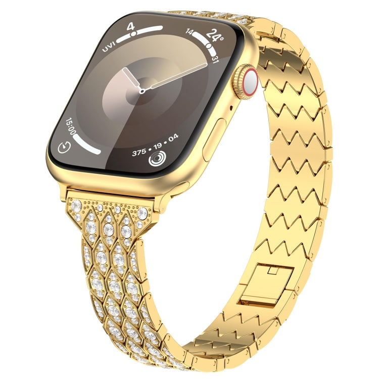 For Apple Watch SE 2022 40mm Devil Eye Diamond Bracelet Metal Watch Band(Gold) - Watch Bands by PMC Jewellery | Online Shopping South Africa | PMC Jewellery