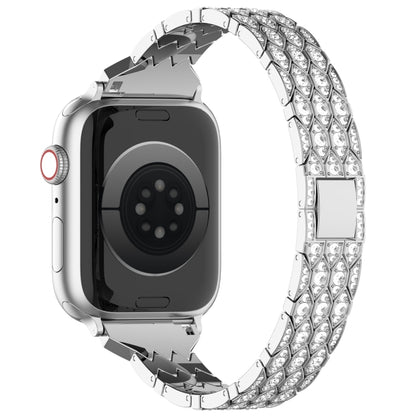 For Apple Watch SE 2022 44mm Devil Eye Diamond Bracelet Metal Watch Band(Silver) - Watch Bands by PMC Jewellery | Online Shopping South Africa | PMC Jewellery