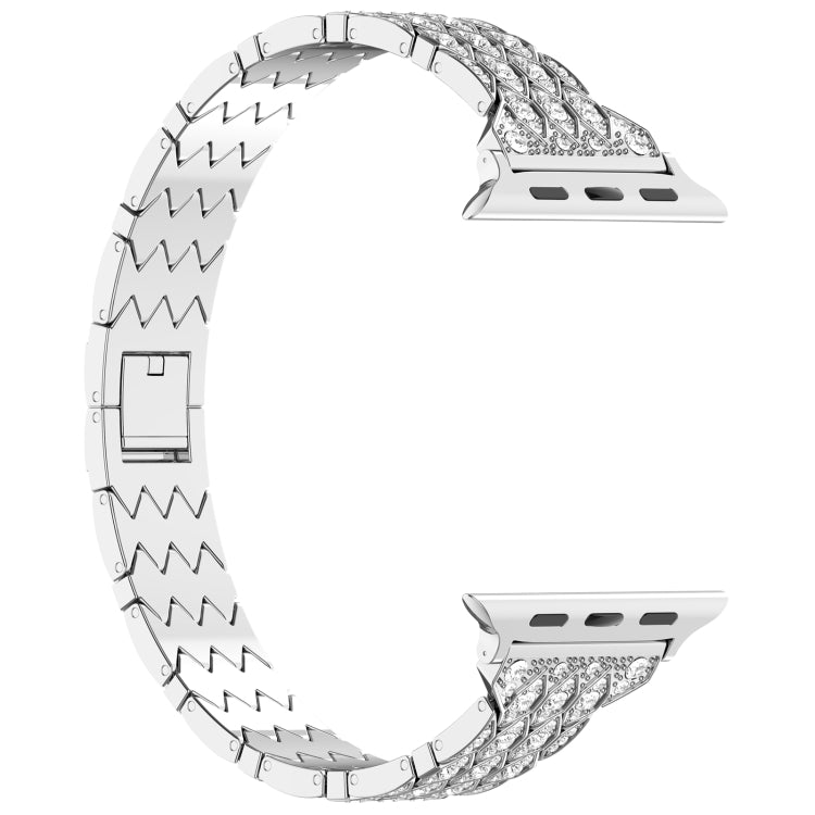 For Apple Watch SE 44mm Devil Eye Diamond Bracelet Metal Watch Band(Silver) - Watch Bands by PMC TechLife | Online Shopping South Africa | PMC TechLife