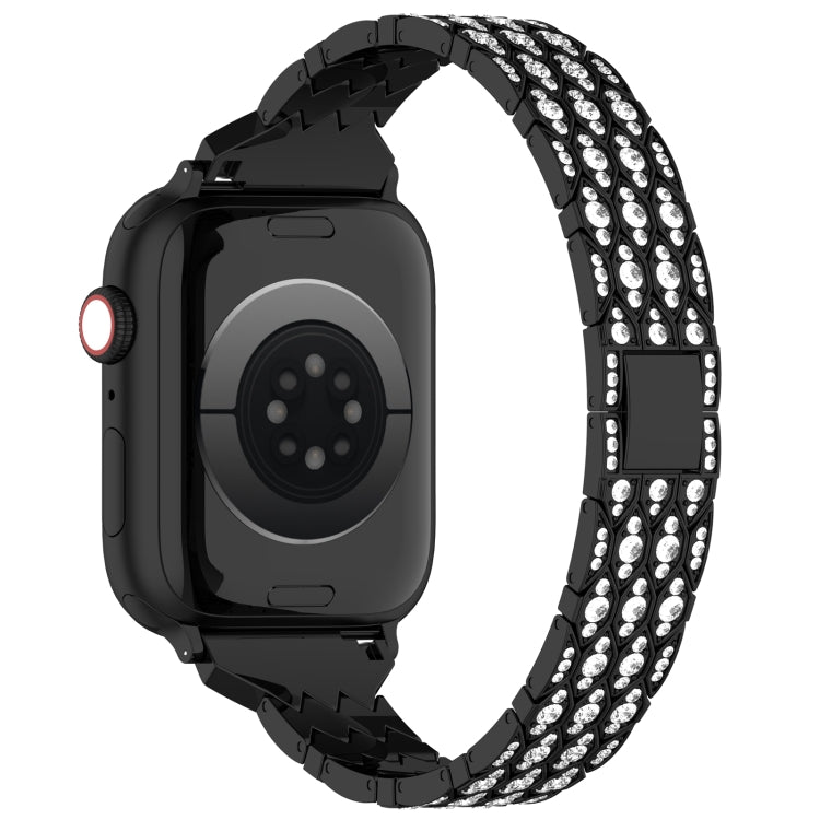 For Apple Watch Series 4 44mm Devil Eye Diamond Bracelet Metal Watch Band(Black) - Watch Bands by PMC Jewellery | Online Shopping South Africa | PMC Jewellery