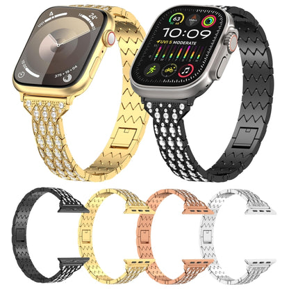 For Apple Watch Series 4 44mm Devil Eye Diamond Bracelet Metal Watch Band(Silver) - Watch Bands by PMC Jewellery | Online Shopping South Africa | PMC Jewellery