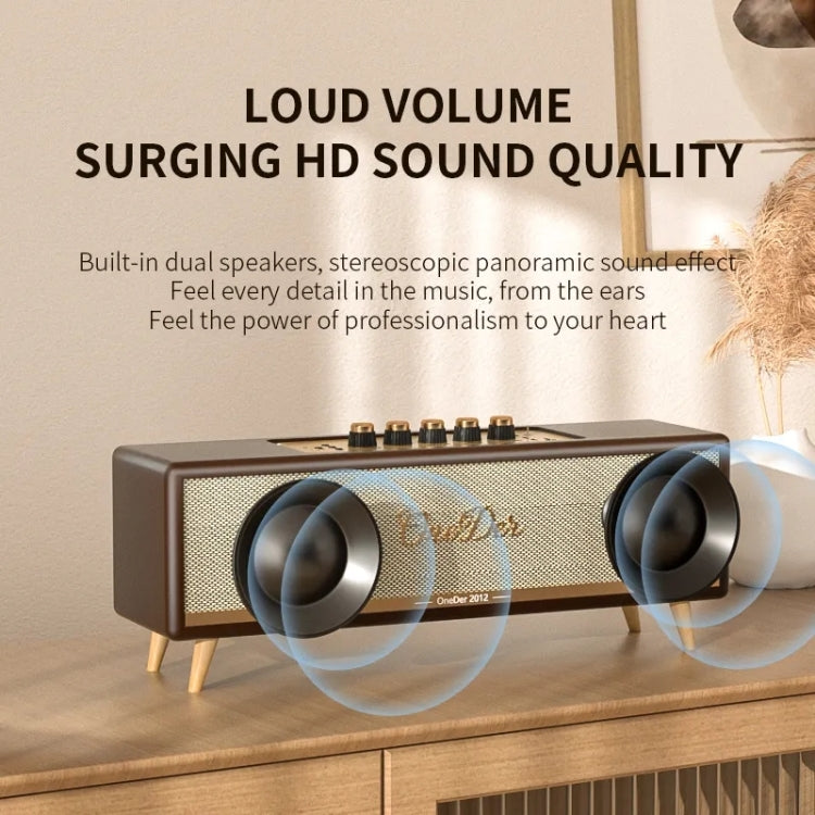 Oneder D8 Wireless Retro Dual Microphone Bluetooth Speaker(Black) - free shipping - PMC Jewellery - Order now!