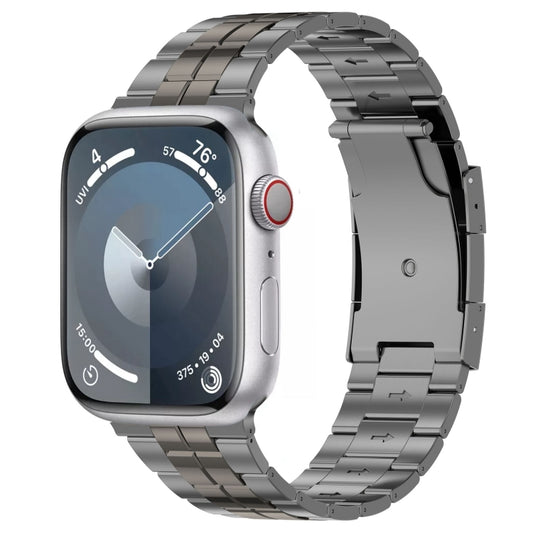 For Apple Watch Series 9 45mm Tortoise Buckle Titanium Steel Watch Band(Grey) - Watch Bands by PMC Jewellery | Online Shopping South Africa | PMC Jewellery