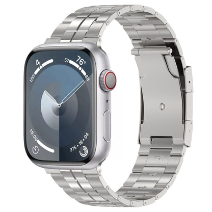 For Apple Watch Series 9 41mm Tortoise Buckle Titanium Steel Watch Band(Silver) - Watch Bands by PMC Jewellery | Online Shopping South Africa | PMC Jewellery