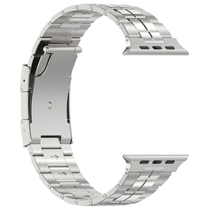 For Apple Watch Series 9 41mm Tortoise Buckle Titanium Steel Watch Band(Silver) - Watch Bands by PMC Jewellery | Online Shopping South Africa | PMC Jewellery