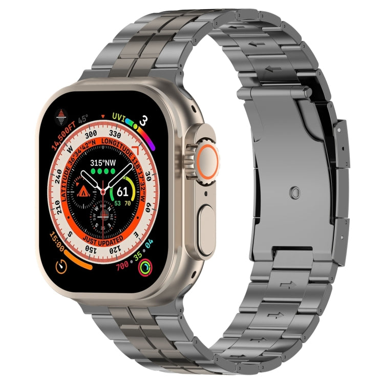 For Apple Watch Ultra 49mm Tortoise Buckle Titanium Steel Watch Band(Grey) - Watch Bands by PMC Jewellery | Online Shopping South Africa | PMC Jewellery