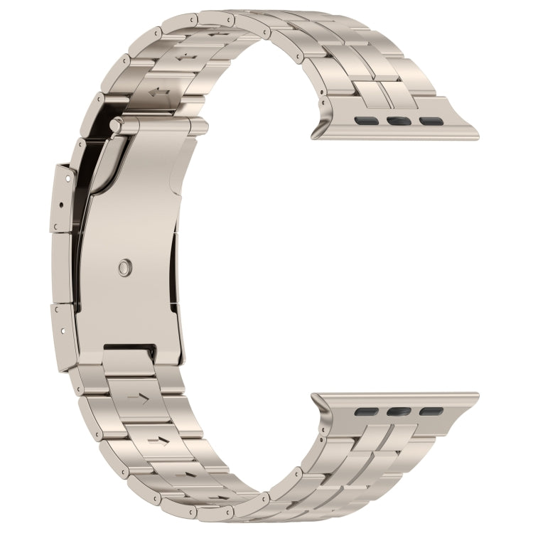 For Apple Watch SE 2022 40mm Tortoise Buckle Titanium Steel Watch Band(Starlight) - Watch Bands by PMC Jewellery | Online Shopping South Africa | PMC Jewellery