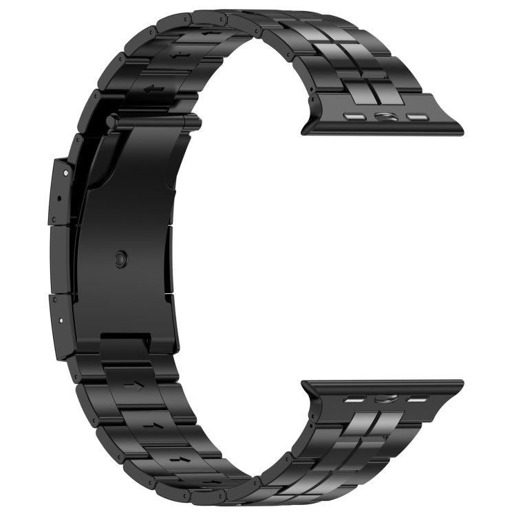 For Apple Watch SE 44mm Tortoise Buckle Titanium Steel Watch Band(Black) - Watch Bands by PMC Jewellery | Online Shopping South Africa | PMC Jewellery