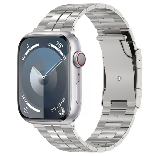 For Apple Watch Series 6 40mm Tortoise Buckle Titanium Steel Watch Band(Silver) - Watch Bands by PMC Jewellery | Online Shopping South Africa | PMC Jewellery