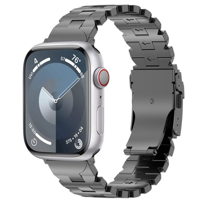 For Apple Watch Series 9 45mm Butterfly Type Titanium Steel Watch Band(Grey) - Watch Bands by PMC Jewellery | Online Shopping South Africa | PMC Jewellery