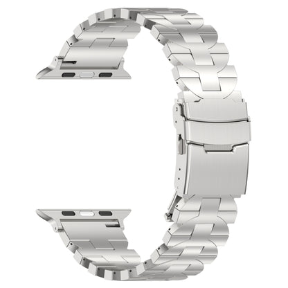 For Apple Watch Series 8 41mm Butterfly Type Titanium Steel Watch Band(Silver) - Watch Bands by PMC Jewellery | Online Shopping South Africa | PMC Jewellery