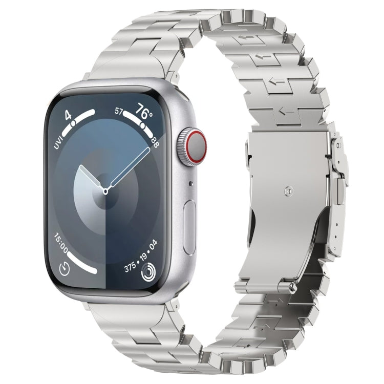 For Apple Watch Series 6 44mm Butterfly Type Titanium Steel Watch Band(Silver) - Watch Bands by PMC Jewellery | Online Shopping South Africa | PMC Jewellery