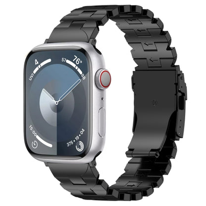 For Apple Watch Series 2 42mm Butterfly Type Titanium Steel Watch Band(Black) - Watch Bands by PMC Jewellery | Online Shopping South Africa | PMC Jewellery