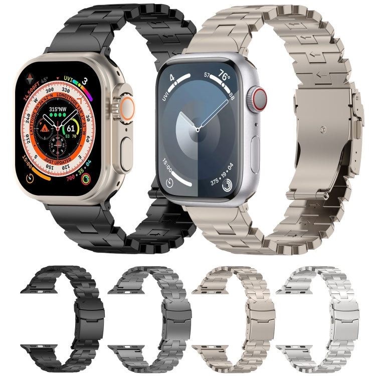 For Apple Watch SE 44mm Butterfly Type Titanium Steel Watch Band(Grey) - Watch Bands by PMC Jewellery | Online Shopping South Africa | PMC Jewellery