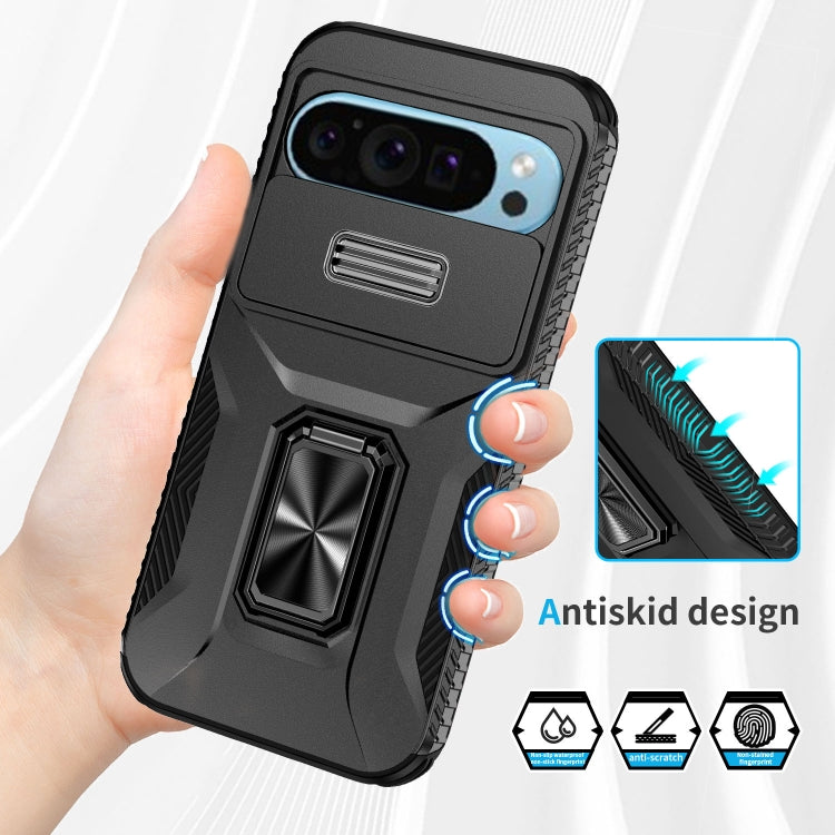For Google Pixel 9 / Pixel 9 Pro Sliding Camshield Holder Phone Case(Black) - Google Cases by PMC TechLife | Online Shopping South Africa | PMC TechLife | Buy Now Pay Later Mobicred