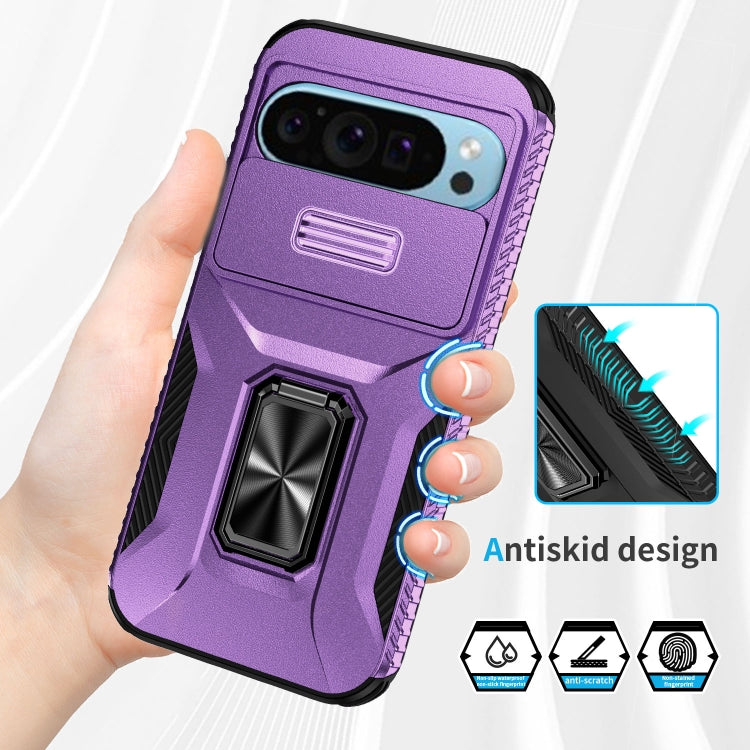 For Google Pixel 9 / Pixel 9 Pro Sliding Camshield Holder Phone Case(Purple) - Google Cases by PMC Jewellery | Online Shopping South Africa | PMC Jewellery | Buy Now Pay Later Mobicred