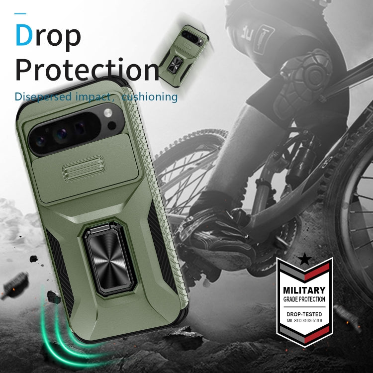 For Google Pixel 9 Pro XL Sliding Camshield Holder Phone Case(Alpine Green) - Google Cases by PMC TechLife | Online Shopping South Africa | PMC TechLife | Buy Now Pay Later Mobicred