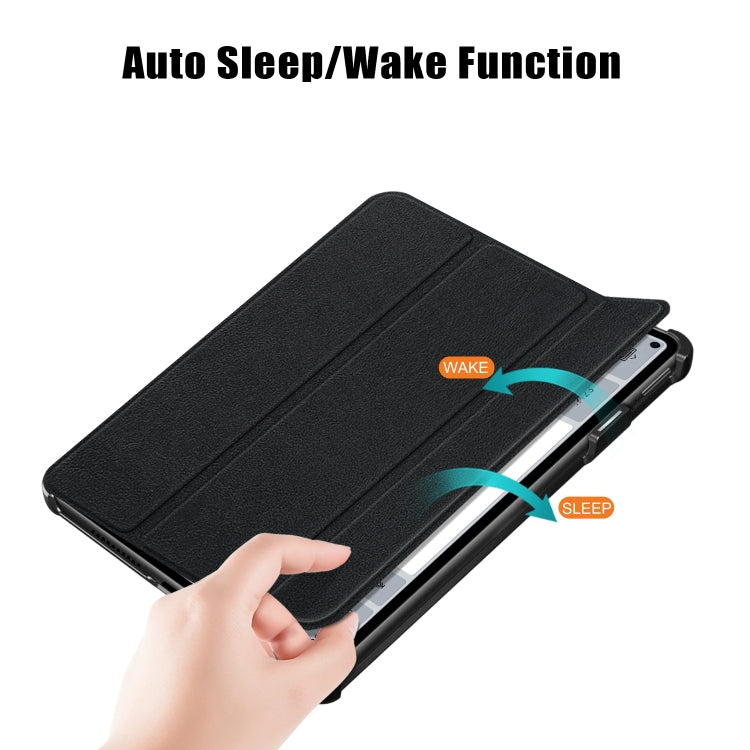 For Huawei MatePad Pro 11 2024 / 2022 Custer Pure Color 3-Fold Smart Leather Tablet Case(Black) - Huawei by PMC Jewellery | Online Shopping South Africa | PMC Jewellery | Buy Now Pay Later Mobicred