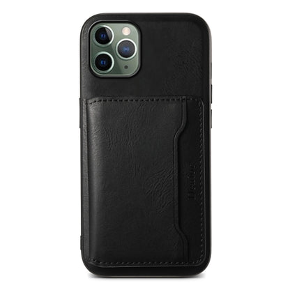 For iPhone 11 Pro Denior Cowhide Texture Leather MagSafe Detachable Wallet Phone Case(Black) - iPhone 11 Pro Cases by Denior | Online Shopping South Africa | PMC Jewellery | Buy Now Pay Later Mobicred