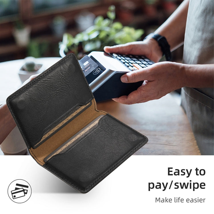 For iPhone 16 Pro Denior Cowhide Texture Leather MagSafe Detachable Wallet Phone Case(Black) - iPhone 16 Pro Cases by Denior | Online Shopping South Africa | PMC TechLife | Buy Now Pay Later Mobicred