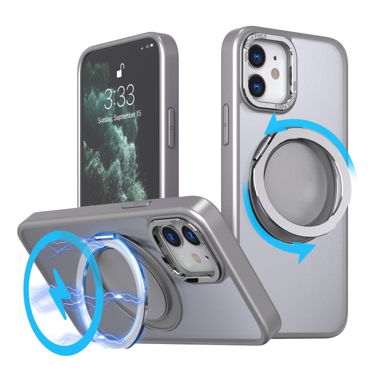 For iPhone 11 360-degree Rotating MagSafe Magnetic Holder Phone Case(Titanium Grey) - iPhone 11 Cases by PMC Jewellery | Online Shopping South Africa | PMC Jewellery