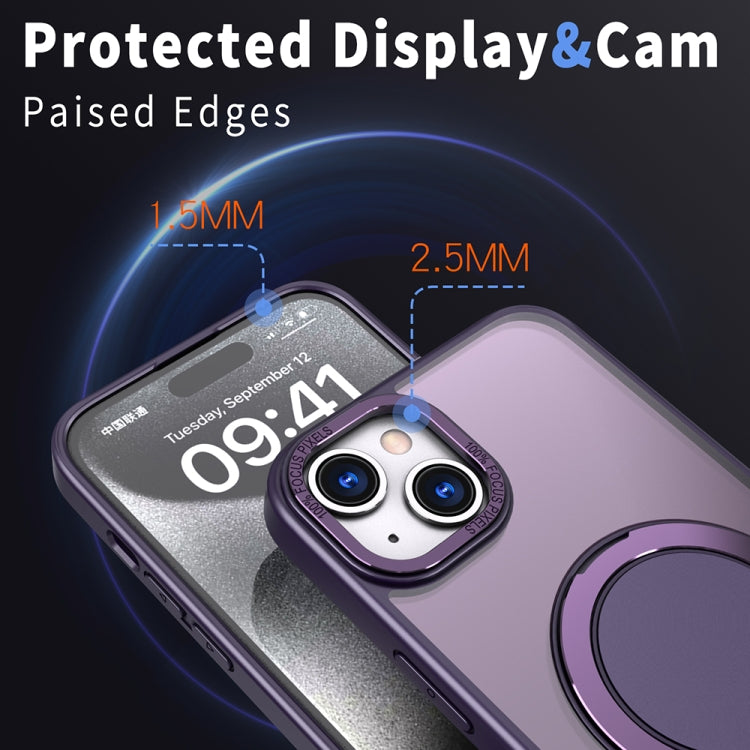 For iPhone 13 360-degree Rotating MagSafe Magnetic Holder Phone Case(Purple) - iPhone 13 Cases by PMC Jewellery | Online Shopping South Africa | PMC Jewellery