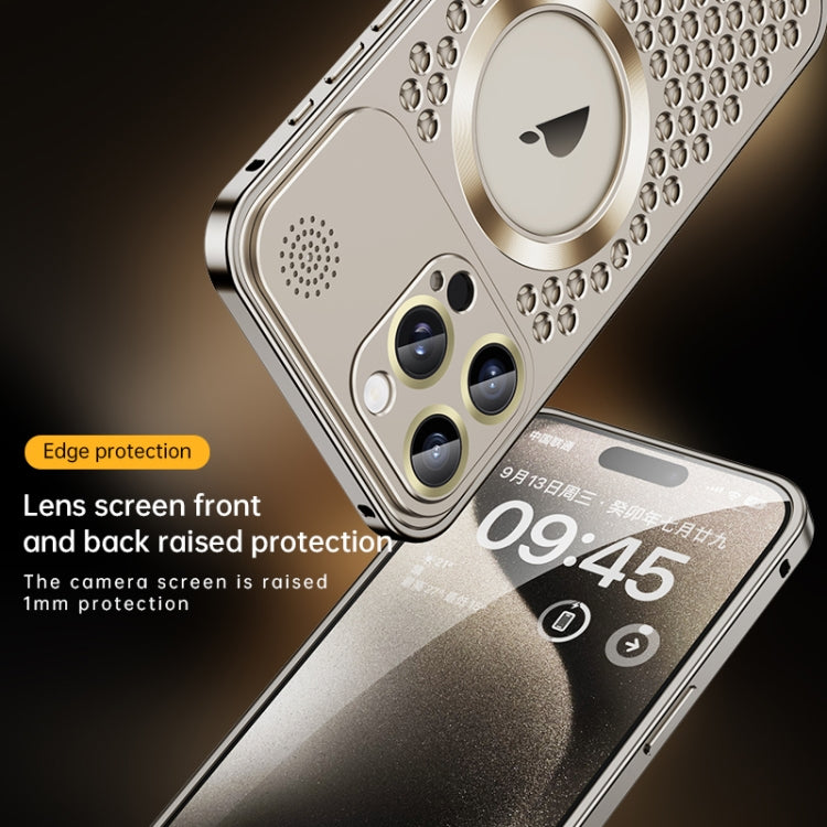 For iPhone 15 Pro Max Spring Buckle MagSafe Magnetic Metal Aromatherapy Phone Case(Black) - free shipping - PMc TechLife - Order now!