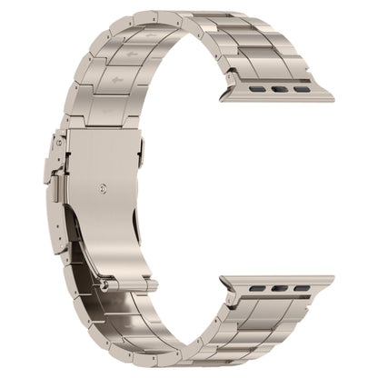 For Apple Watch SE 2022 40mm Safety Buckle Trapezoid Titanium Steel Watch Band(Titanium) - Watch Bands by PMC Jewellery | Online Shopping South Africa | PMC Jewellery