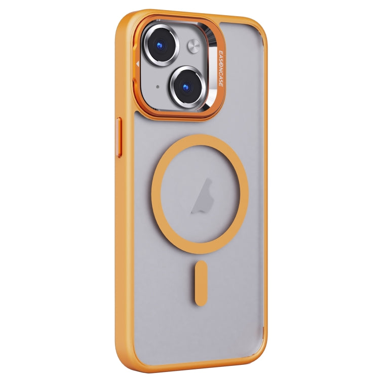 For iPhone 14 Plus Invisible Lens Holder PC + TPU Frosted MagSafe Phone Case(Orange) - iPhone 14 Plus Cases by PMC Jewellery | Online Shopping South Africa | PMC Jewellery