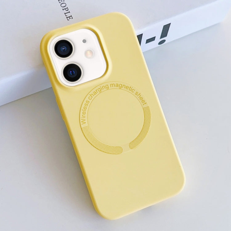 For iPhone 11 MagSafe Magnetic Liquid Silicone Phone Case(Yellow) - iPhone 11 Cases by PMC Jewellery | Online Shopping South Africa | PMC Jewellery