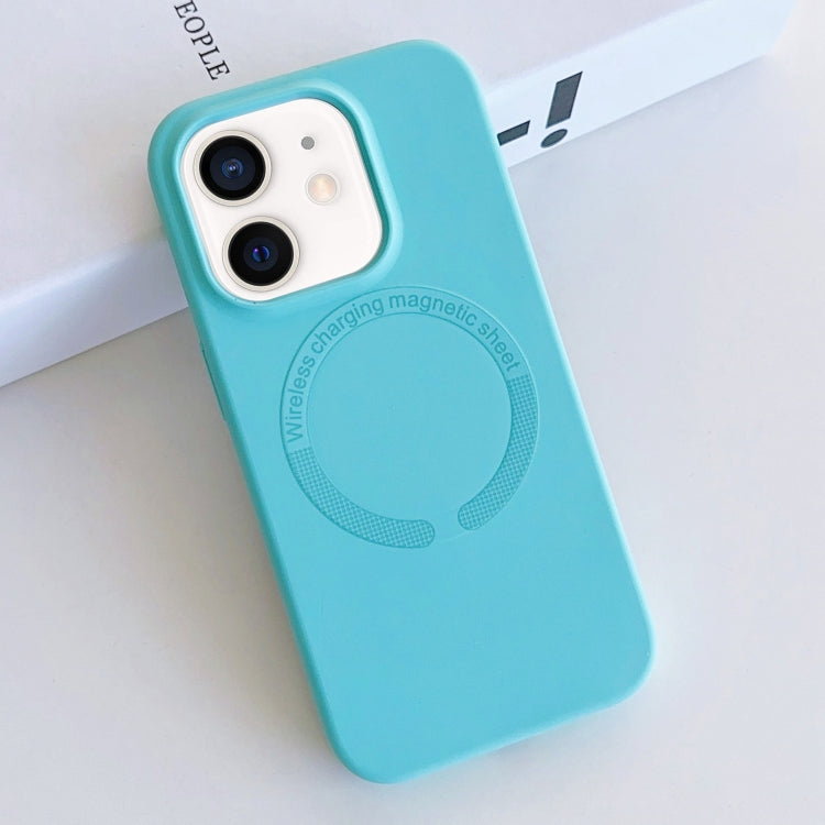 For iPhone 12 MagSafe Magnetic Liquid Silicone Phone Case(Lake Blue) - iPhone 12 / 12 Pro Cases by PMC Jewellery | Online Shopping South Africa | PMC Jewellery