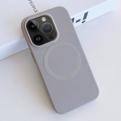 For iPhone 14 Pro MagSafe Magnetic Liquid Silicone Phone Case(Grey) - iPhone 14 Pro Cases by PMC Jewellery | Online Shopping South Africa | PMC Jewellery