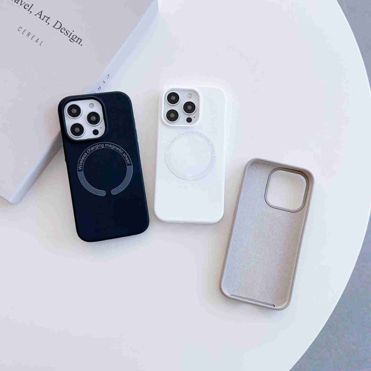 For iPhone 13 MagSafe Magnetic Liquid Silicone Phone Case(White) - iPhone 13 Cases by PMC TechLife | Online Shopping South Africa | PMC TechLife