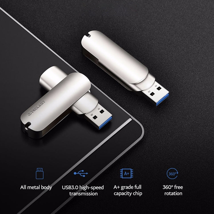 Teclast Leishen Plus Series USB3.0 Twister Flash Drive, Memory:128GB(Silver) - USB Flash Drives by TECLAST | Online Shopping South Africa | PMC Jewellery