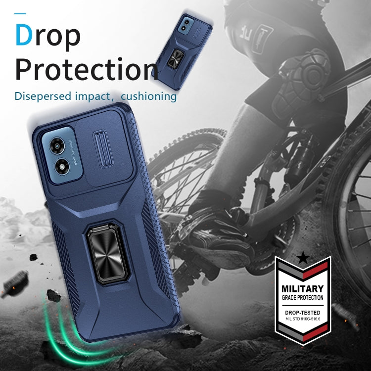 For Motorola Moto G Play 2024 Sliding Camshield Holder Phone Case(Blue) - Motorola Cases by PMC Jewellery | Online Shopping South Africa | PMC Jewellery | Buy Now Pay Later Mobicred