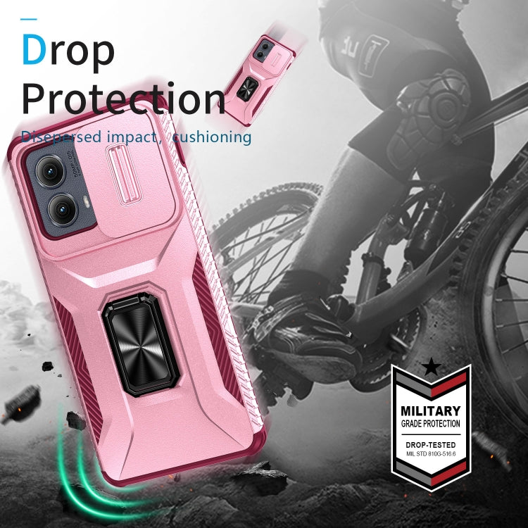 For Motorola Edge 5G 2024 Sliding Camshield Holder Phone Case(Pink + Rose Red) - Motorola Cases by PMC Jewellery | Online Shopping South Africa | PMC Jewellery | Buy Now Pay Later Mobicred