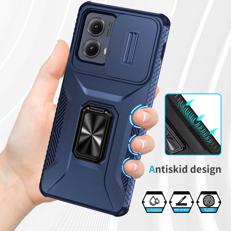 For Motorola Edge 5G 2024 Sliding Camshield Holder Phone Case(Blue) - Motorola Cases by PMC Jewellery | Online Shopping South Africa | PMC Jewellery | Buy Now Pay Later Mobicred