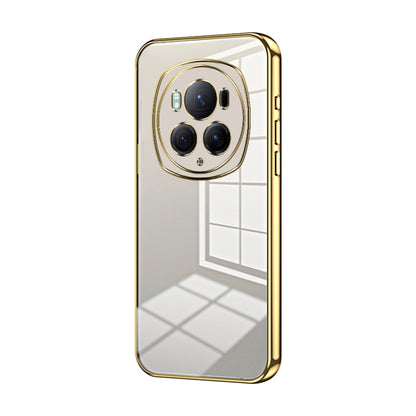 For Honor Magic6 Pro Transparent Plating Fine Hole Phone Case(Gold) - Honor Cases by PMC Jewellery | Online Shopping South Africa | PMC Jewellery | Buy Now Pay Later Mobicred