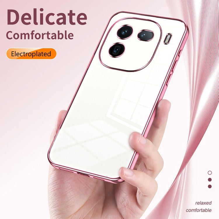 For vivo iQOO 12 Transparent Plating Fine Hole Phone Case(Black) - iQOO 12 Cases by PMC TechLife | Online Shopping South Africa | PMC TechLife | Buy Now Pay Later Mobicred
