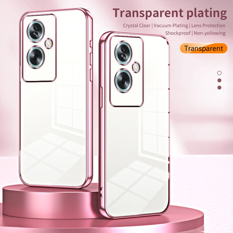For OPPO A79 5G / A2 Transparent Plating Fine Hole Phone Case(Black) - OPPO Cases by PMC TechLife | Online Shopping South Africa | PMC TechLife | Buy Now Pay Later Mobicred