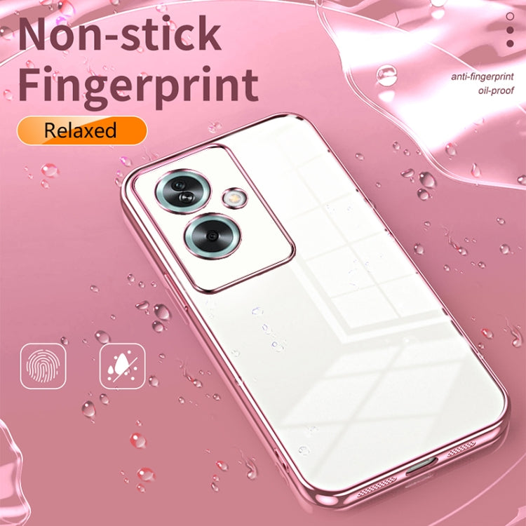 For OPPO A79 5G / A2 Transparent Plating Fine Hole Phone Case(Black) - OPPO Cases by PMC TechLife | Online Shopping South Africa | PMC TechLife | Buy Now Pay Later Mobicred