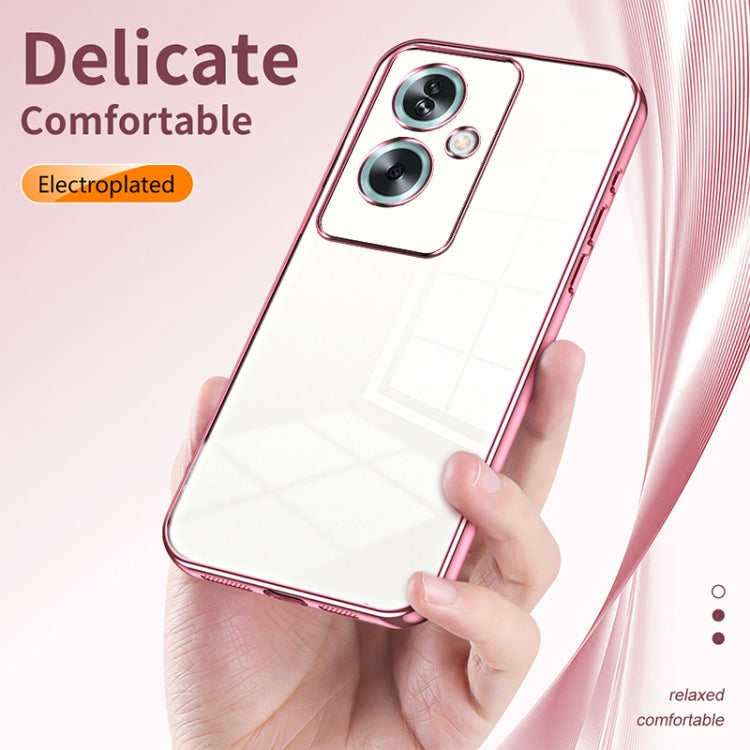 For OPPO A79 5G / A2 Transparent Plating Fine Hole Phone Case(Black) - OPPO Cases by PMC TechLife | Online Shopping South Africa | PMC TechLife | Buy Now Pay Later Mobicred