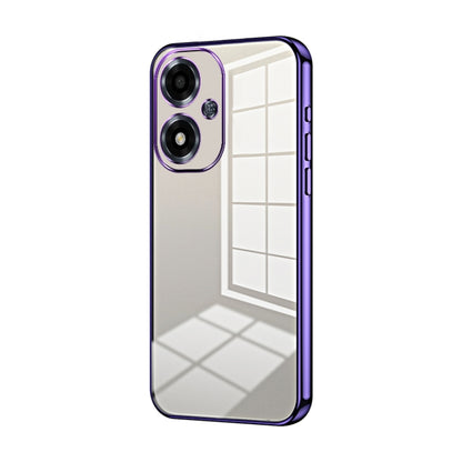 For OPPO A2m Transparent Plating Fine Hole Phone Case(Purple) - OPPO Cases by PMC Jewellery | Online Shopping South Africa | PMC Jewellery | Buy Now Pay Later Mobicred