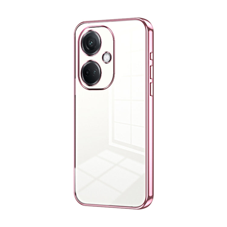 For OPPO K11 Transparent Plating Fine Hole Phone Case(Pink) - OPPO Cases by PMC Jewellery | Online Shopping South Africa | PMC Jewellery | Buy Now Pay Later Mobicred