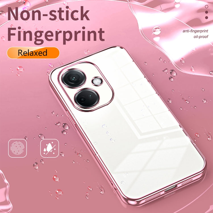 For OPPO K11 Transparent Plating Fine Hole Phone Case(Pink) - OPPO Cases by PMC Jewellery | Online Shopping South Africa | PMC Jewellery | Buy Now Pay Later Mobicred