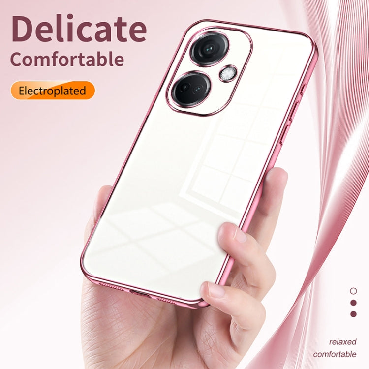 For OPPO K11 Transparent Plating Fine Hole Phone Case(Black) - OPPO Cases by PMC TechLife | Online Shopping South Africa | PMC TechLife | Buy Now Pay Later Mobicred