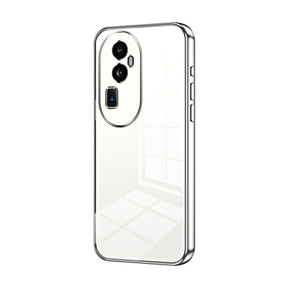 For OPPO Reno10 Pro+ Transparent Plating Fine Hole Phone Case(Silver) - OPPO Cases by PMC Jewellery | Online Shopping South Africa | PMC Jewellery | Buy Now Pay Later Mobicred