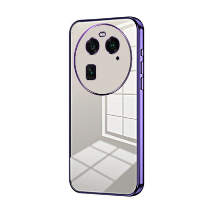 For OPPO Find X6 Transparent Plating Fine Hole Phone Case(Purple) - OPPO Cases by PMC Jewellery | Online Shopping South Africa | PMC Jewellery | Buy Now Pay Later Mobicred