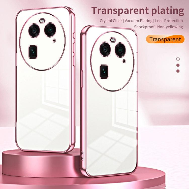 For OPPO Find X6 Transparent Plating Fine Hole Phone Case(Purple) - OPPO Cases by PMC TechLife | Online Shopping South Africa | PMC TechLife | Buy Now Pay Later Mobicred